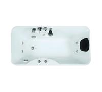 Baignoire balnéo - 150 x 75 x 54,5 cm - Blanche - Angle gauche - 1 place - 140 L - GAVINO