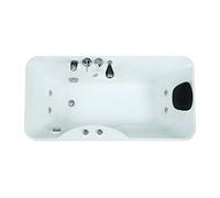 Vente-unique - Baignoire balnéo - 150 x 75 x 54,5 cm - Blanche - Angle gauche - 1 place - 140 L - GAVINO