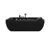 Baignoire balnéo - 150 x 75 x 54,5 cm - Noire - Angle gauche - 1 place - 140 L - GAVINO