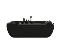 Baignoire balnéo noire - 1 place - 140L - 150 x 75 x 54,5 cm - Angle gauche - GAVINO