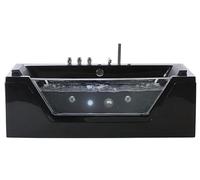 Baignoire Balnéo 160 cm en Acrylique Sanitaire Noir à LED Sous-Marines Samana