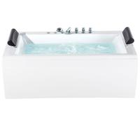 Baignoire Balnéo 170 cm en Acrylique Blanc avec Lumière sous-marine à LED Montego