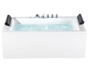 Baignoire Balnéo 170 cm en Acrylique Blanc avec Lumière sous-marine à LED Montego