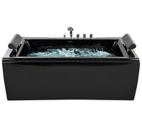 Baignoire Balnéo 170 cm en Acrylique Noir avec Lumière sous-marine à LED Montego