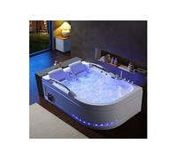 Baignoire Balnéo asymétrique VULCANO-D 56 jets Whirlpool - 119x178x71cm -