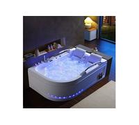 Baignoire Balnéo asymétrique VULCANO-G 56 jets Whirlpool - 119x178x71cm -
