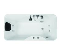 Baignoire balnéo blanche - 1 place - 140L - 150 x 75 x 54,5 cm - Angle droit - GAVINO