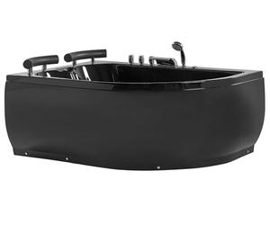 Baignoire Balnéo d'Angle à Droite Moderne en Acrylique avec Fonction Massante et Robinet Cascade pour 2 personnes Capacité Maximum 300 L Beliani