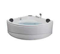Baignoire balnéo d'angle avec système de cascade - 150 x 150 x 60 cm - 2 places - 350 L - AGLENA