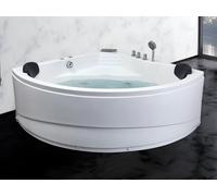 Baignoire balnéo d'angle avec système de cascade AGLENA - 2 places - 350L - 150*150*60 cm