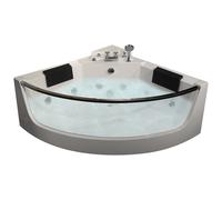 Baignoire balnéo d'angle vitrée - 2 places - 330 L - 138 x 138 x 59 cm - EVELINA