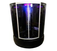 Baignoire Balnèo Douche Chromothérapie 130 X 130 cm noir - Ivory