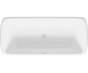 Baignoire balnéo Duravit Collection One, à poser, double dos inclinés, habillage sans soudure, garniture de vidage et de trop-plein blanche, système Air, 1800x800mm, 760911000AS0000