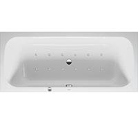 Baignoire balnéo Duravit Quatego, version à encastrer, double dos inclinés, bâti-support, garniture de vidage et de trop-plein, système Air, 1800x800mm, 760614000AS0000