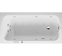 Baignoire balnéo Duravit Quatego, version à encastrer, simple dos, bâti-support, garniture de vidage et de trop-plein, système combiné E, 1500x750mm, 760609000CE1000