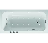 Baignoire balnéo Duravit Quatego, version à encastrer, simple dos, bâti-support, garniture de vidage et de trop-plein, système Combi P, 1500x750mm, 760609000CP1000