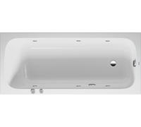 Baignoire balnéo Duravit Quatego, version à encastrer, simple dos, bâti-support, garniture de vidage et de trop-plein, système Jet, 1700x750mm, 760612000JS1000