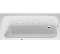 Baignoire balnéo Duravit Quatego, version à encastrer, simple dos, bâti-support, garniture de vidage et de trop-plein, système Air, 1800x800mm, 760613000AS0000