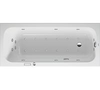 Baignoire balnéo Duravit Quatego, version à encastrer, simple dos, bâti-support, garniture de vidage et de trop-plein, système Combi E, 1600x700mm, 760610000CE1000