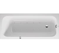 Baignoire balnéo Duravit Quatego, version à encastrer, simple dos, bâti-support, garniture de vidage et de trop-plein, système Air, 1600x700mm, 760610000AS0000