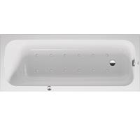 Baignoire balnéo Duravit Quatego, version à encastrer, simple dos, bâti-support, garniture de vidage et de trop-plein, système Air, 1700x700mm, 760611000AS0000