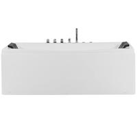 Baignoire Balnéo en Acrylique Blanc avec Fonction Hydromassage 2 Appui-Têtes et Éclairage LED intégré pour SPA à Domicile Beliani