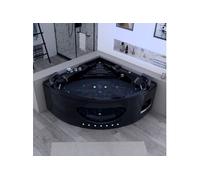 Baignoire balnéo Lisbonne Noire 34 jets Whirlpool - 140x140x72cm -