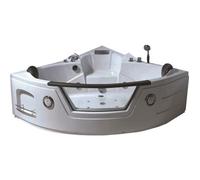 Baignoire balnéo massante angle haute bain tourbillon jacuzzi Miami 135 x 135 cm Hydromassage et chromothérapie. Radio, Cascade