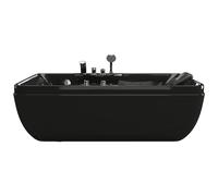 Baignoire balnéo noire - 1 place - 140L - 150 x 75 x 54,5 cm - Angle gauche - GAVINO