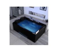 Baignoire balnéo noire Belize Gauche 32 jets Whirlpool - 120,5x180,2x60,9cm
