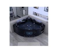 Baignoire balnéo Noire Corleone 48 jets Whirlpool - 140x140x72cm -