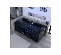 Baignoire balnéo Palamos Black 32 jets Whirlpool - 90x185x62cm -
