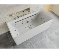 Baignoire balnéo semi-ilot blanche - 1 place - 470 L - 170 x 75 cm - KIRANA
