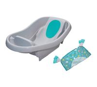 INGENUITY Baignoire bébé, grand confort, extra-large avec porte bébé en tissu doux, coussins de siège, tablette, jusqu'à 24 mois