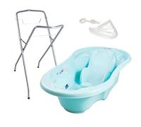 Baignoire bébé avec réducteur intégré Bleu + Pied + Tuyau