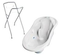 Baignoire Bébé Avec Réducteur Intégré Gris + Pied Gris