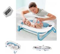 Baignoire Bébé - Baignoire Enfant - MIPAN - Avec Coussin De Bain + Thermomètre - Antidérapant - De La Naissance À 3 Ans -Bleu