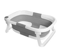 Baignoire bebe,Baignoire pliable bébé Coussin Support Beignoire Bébé Pliante, aux Nouveau Nés aux Tout Petits et Dispose d'un Tapis Antidérapant et de Trous de Drainage (gris)