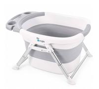 Baignoire Bébé Pliable Avec Siège Et Bouchon Thermosensible Blanc TU