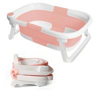 Baignoire Bébé Pliable, Baignoire Bébé avec Prise Pommeau de Douche, Ergonomique et Peu Encombrante, Convient Aux Bébés de 0 à 36 Mois, Gris/Rose/Bleu [Economisez de L'espace] Une Baignoire Bebe innov