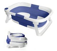 Baignoire Bébé Pliable, Baignoire Bébé avec Prise Pommeau de Douche, Ergonomique et Peu Encombrante, Convient Aux Bébés de 0 à 36 Mois, Gris/Rose/Bleu [Economisez de L'espace] Une Baignoire Bebe innov