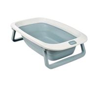 BÉABA - Baignoire Pliable bébé - Ultra Compacte - Pieds antidérapants - Bouchon de vidange - Eazy Pop Camélé'O - 29L - Bleu