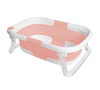Baignoire Bébé Pliable Non-slip pour 0-2 Ans, Drainage Rapide, 63 X 43 X 20 cm (Rose)