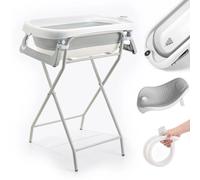 Baignoire Bébé Pliable Sur Pied Â Avec Support, Thermomètre 2.0, Siège Et Kit De Drainage Â Dès La Naissance - Leaf Superbe Bebe