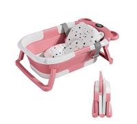 Baignoire bébé pliable - Thermomètre et coussin inclus - BEAR - Pink | SUPERBE BEBE