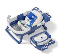 Baignoire bébé pliable - Thermomètre et coussin inclus - DINO - Blue | SUPERBE BEBE