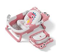 Baignoire bébé pliable - Thermomètre et coussin inclus - DINO - Pink | SUPERBE BEBE