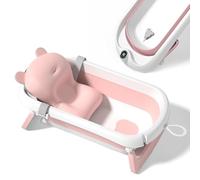 Baignoire Bébé Pliable XXL Avec Coussin De Bain Bebe Et Thermomètre Intégré - Baignoire Enfant Avec Siege De Bain Pour Bebe - baignoire Bebe Sur Pied - Idéal Pour Cadeau De Naissance Fille Ou Garçon