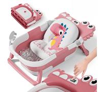 Baignoire Bébé Pliable XXL Avec Coussin De Bain Bebe Et Thermomètre Intégré - Baignoire Enfant Avec Siege De Bain Pour Bebe - baignoire Bebe Sur Pied - Idéal Pour Cadeau De Naissance Fille Ou Garçon