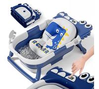 Baignoire Bébé Pliable XXL Avec Coussin De Bain Bebe Et Thermomètre Intégré - Baignoire Enfant Avec Siege De Bain Pour Bebe - baignoire Bebe Sur Pied - Idéal Pour Cadeau De Naissance Fille Ou Garçon